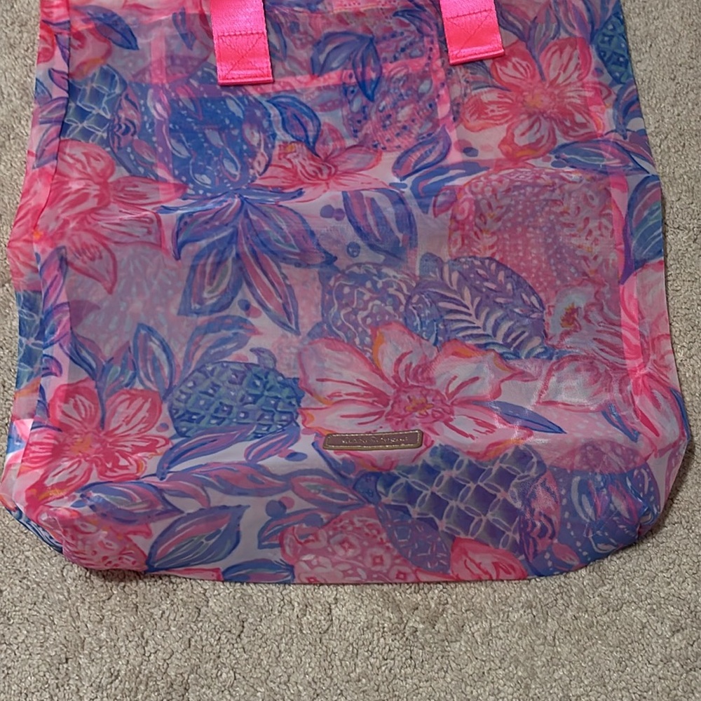 ✨FINAL HR TO BUY✨ NWOT Lilly Pulitzer Tote Lilly Pulitzer Bag Mesh Turtle GWP - Picture 4 of 8